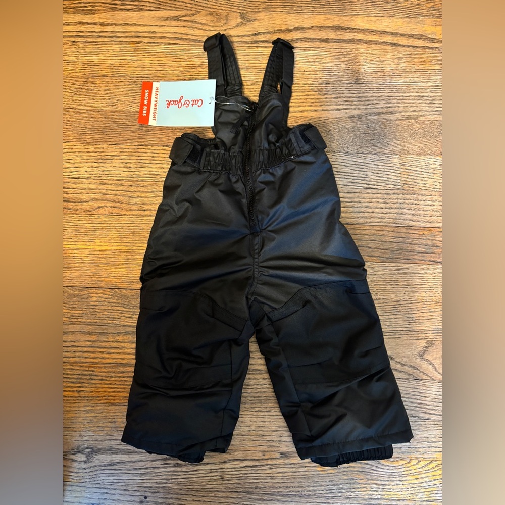 NWT Cat & Jack Black Snow Bib Overalls